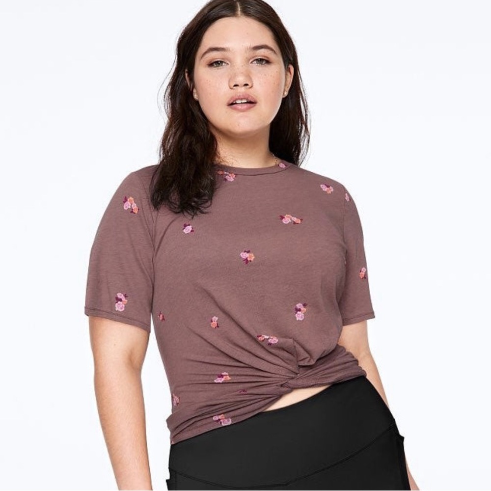 VS PINK FLORAL FRONT TWIST TOP
